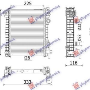 HLADNJAK MOTORA DODATNI 2.0/2.9 BENZIN (225x310x26) - ALFA ROMEO STELVIO 2016- (949)