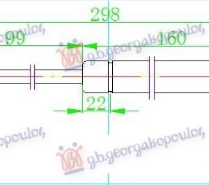 AMORTIZER HAUBE (298L-400N) - AUDI A1 2010-2014 (8X1/8XK/8XA/8XF)
