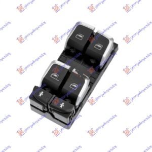 PREKIDAC U PREDNJIM VRATIMA HROM/CRNI (4 TASTERA) (10 PIN) - AUDI A6 2010-2014 (4GH/4GJ/4G2/4GC/4G5/4GD)