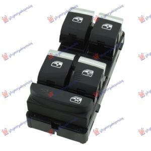 PREKIDAC U PREDNJIM VRATIMA (4 TASTERA) HROM/CRNI (10 PIN) - AUDI A4 2015-2018 (8W2/8WC/8W5/8WD)