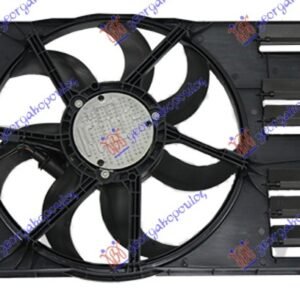 VENTILATOR KOMPLET (412mm) (400w) (4 PIN) - AUDI A3 3D/SPORTBACK 2012-2016 (8V1/8VK/8VA/8VF)