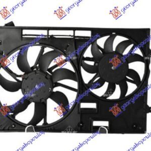 VENTILATOR (DUPLI) KOMPLET (1.4/1.8/2.0/2.5 BENZIN - 2.0 DIZEL) (370/295mm) (4 PIN) - AUDI A3 3D/SPORTBACK 2016-2020 (8V1/8VK/8VA/8VF)