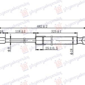 AMORTIZER HAUBE (482L-385N) - AUDI R8 2007-2016 (422/423)