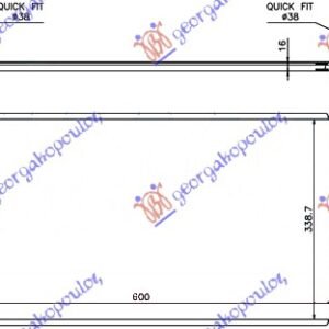 HLADNJAK MOTORA 1.6 (316i-320i) BENZIN / 2.0 (316d-318d-320d) DIZEL (MAN) (600x339x16) - BMW SERIES 3 SDN/S.W. 2012-2014 (F30/F31)