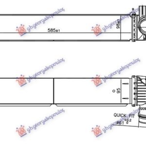 HLADNJAK INTERKULERA 2.0 BENZIN (585x98x95) (NISSENS) - BMW SERIES 2 ACTIVE/GRAN TOURER 2014-2017 (F45/F46