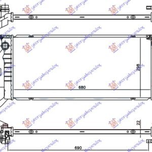 HLADNJAK MOTORA ZA SVE MODELE DIZEL (MAN) (680x298x22) - BMW SERIES 2 ACTIVE/GRAN TOURER 2014-2017 (F45/F46