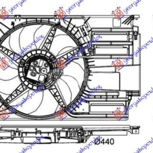 VENTILATOR KOMPLET (1.5/2.0 BENZIN - 2.0 DIZEL) (440mm) (600W) (2 PIN) - BMW SERIES 2 ACTIVE/GRAN TOURER 2014-2017 (F45/F46