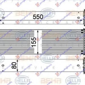 HLADNJAK INTERKULERA 3.0 BENZIN - 2.0/3.0 DIZEL (550x155x80) (BEHR) - BMW SERIES 5 2010-2013 (F10/F11)