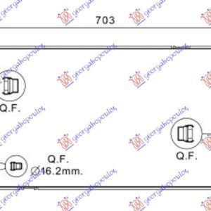 HLADNJAK MOTORA 1.6/2.0 BENZIN (MAN) N20B16A/N20B20A/B (60x34.5x3.2) - BMW SERIES 5 2010-2013 (F10/F11)