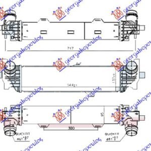 HLADNJAK INTERKULERA 2.0/3.0 DIZEL (544x137x95) (VALEO) - BMW SERIES 5 2016-2020 (G30/G31)