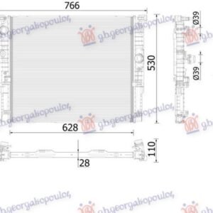 HLADNJAK MOTORA 2.0 BENZIN/HIBRID (AUTO) (628x530) - BMW SERIES 5 2016-2020 (G30/G31)