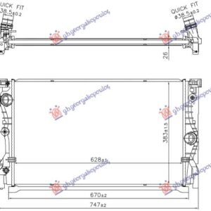 HLADNJAK MOTORA 2.0/3.0 DIZEL (AUTO) (628x383x26) - BMW SERIES 5 2016-2020 (G30/G31)