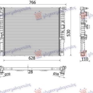 HLADNJAK MOTORA 2.0/3.0/4.4 BENZIN (MAN/AUTO) (627x528) - BMW SERIES 5 2016-2020 (G30/G31)