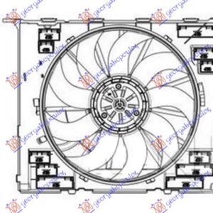VENTILATOR KOMPLET (2.0/3.0 BENZIN) (484mm) (400W) (4 PIN) - BMW SERIES 5 2016-2020 (G30/G31)
