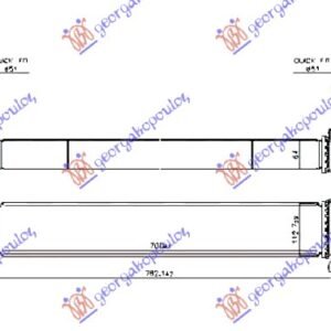 HLADNJAK INTERKULERA 2.0/2.2 DIZEL (700x113) (NISSENS) - JEEP CHEROKEE 2014-2019 (KL)