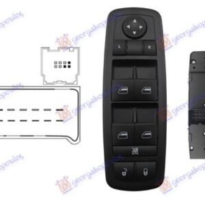 PREKIDAC U PREDNJIM VRATIMA (4 TASTERA) (CENTRALNO ZAKLJUCAVANJE) (12 PIN) - JEEP CHEROKEE 2014-2019 (KL)