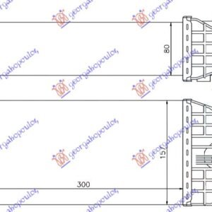 HLADNJAK INTERKULERA 1.4-1.6 DIZEL (300x157x80) 48.5mm - CITROEN C3 2010-2013 (SC)