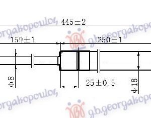 AMORTIZER GEPEK VRATA (445L-420N) - CITROEN C3 2010-2013 (SC)