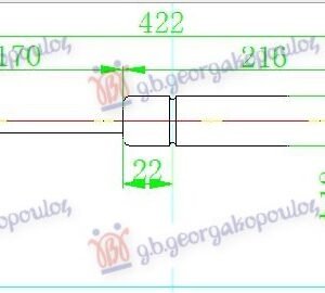 AMORTIZER GEPEK VRATA (424L-380N) - CITROEN DS3 2010-2014 (SA)