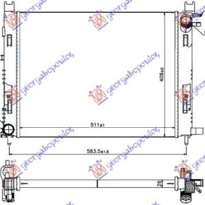 HLADNJAK MOTORA BENZIN/DIZEL (+AC) (51x40.8x2.7) 2012- - DACIA LOGAN-MCV II 2012-2016