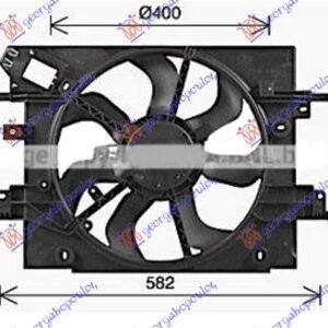 VENTILATOR 1.2/1.6 BENZIN - 1.5 DCI DIZEL (400mm) (2 PIN) (NISSENS) - DACIA DUSTER I 2010-2017 (HS)
