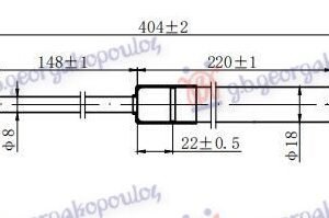 AMORTIZER GEPEK VRATA (405L-615N) - DACIA DUSTER I 2010-2017 (HS)