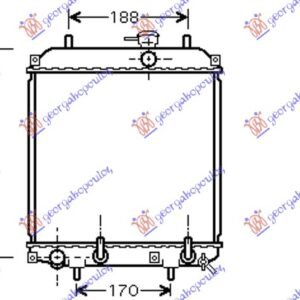 HLADNJAK MOTORA 1.0i 12V (MAN/AUTO) (40x31.7x16) - DAIHATSU CUORE 2002-2008 (L251/L250/L260)