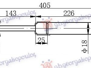 AMORTIZER GEPEK VRATA (405L-420N) - FIAT PANDA NEW 2012- (312/319)
