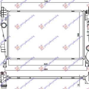 HLADNJAK MOTORA 1.4 TURBO BENZIN / 1.3/1.6 MJTD DIZEL (MAN/AUTO) 2WD/4WD (620x388x16) - FIAT 500 X 2015-2019 (334)