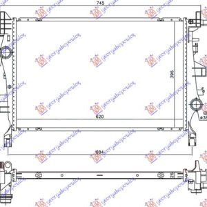HLADNJAK MOTORA 2.0 MJTD DIZEL (MAN/AUTO) (620x396x26) - FIAT 500 X 2015-2019 (334)