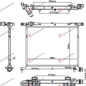 HLADNJAK MOTORA (1.0 HIBRID/BENZIN) (350x468x16) (BRZA SPOJNICA) - FIAT 500 2015- (312)