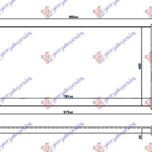 HLADNJAK MOTORA 2.3 JTD DIZEL (MAN) (+AC) (780x390) (MOTOR F1AE3481G) - FIAT DUCATO III 2014- (250)