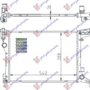HLADNJAK MOTORA 1.4 (70KW) BENZIN (MAN) (540x410x16) - FIAT TIPO 2016-2021 (356/357)