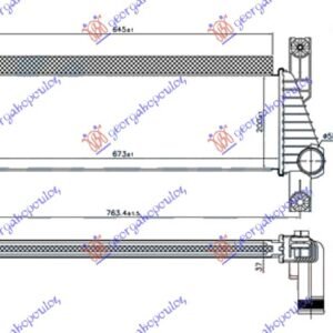 HLADNJAK INTERKULERA 2.2 TDCi DIZEL (673x200x37) - FORD RANGER 2012-2015 (TKE)