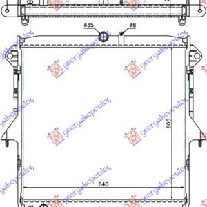 HLADNJAK MOTORA 2.5 BENZIN (MAN/AUTO) (605x640) (KOYO) - FORD RANGER 2012-2015 (TKE)