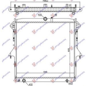 HLADNJAK MOTORA 2.2-/3.2 TDCi (MAN/AUTO) (605x640x16) (KOYO) - FORD RANGER 2012-2015 (TKE)
