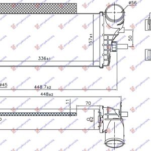 HLADNJAK INTERKULERA 1.5-1.6 TDCI-ECOnetic (336x157x62) - FORD FOCUS 2011-2014 (DH)