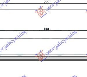 HLADNJAK INTERKULERA 1.6 16V TURBO (658x162x40) - FORD FOCUS 2011-2014 (DH)
