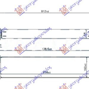 HLADNJAK INTERKULERA 2.0 TDCi DIZEL (650x160x64) - FORD FOCUS 2014-2018 (DH)