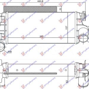 HLADNJAK INTERKULERA 1.0 EcoBoost (343x157x62) - FORD C-MAX II 2010-2014 (DXA/CB7/DXA/CEU)