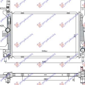 HLADNJAK MOTORA 1.5 TDCi DIZEL (AUTO) (546x351x26) - FORD C-MAX II 2010-2014 (DXA/CB7/DXA/CEU)