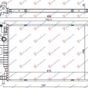 HLADNJAK MOTORA 1.5 EcoBoost BENZIN / 2.0 TDCi (670x448x26) 15- (VALEO) - FORD C-MAX II 2014-2019 (DXA/CB7/DXA/CEU)