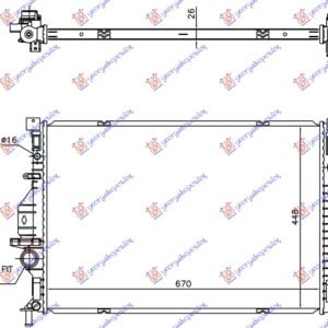 HLADNJAK MOTORA 2.0 TDCi DIZEL (AUTO) (670x448x26) /15 - FORD KUGA 2013-2016 (DM2)