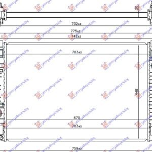 HLADNJAK MOTORA 1.6 EcoBoost BENZIN / 2.0 TDCi DIZEL (MAN) (670x449x26) -15 - FORD KUGA 2013-2016 (DM2)