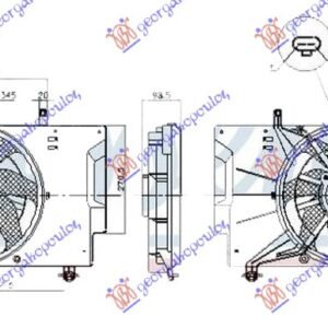 VENTILATOR KOMPLET (1.0 ECOBOOST BENZIN) (+AC) (345mm) (2+2 PIN) (NISSENS) - FORD FIESTA 2013-2017 (JD)