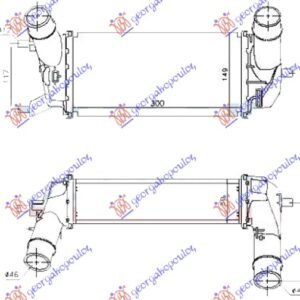 HLADNJAK INTERKULERA 1.0 EcoBoost BENZIN (300x147x80) - FORD FIESTA 2017- (HJ/HF)
