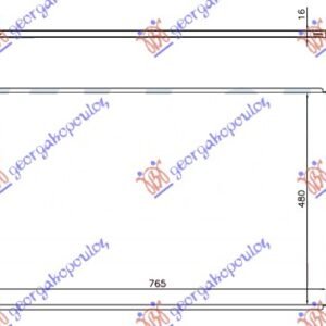 HLADNJAK MOTORA 2.0/2.2 TDCi DIZEL (765x460x16) RWD-4WD - FORD TRANSIT 2013-2019 (F3/FCD/FDD/FAD/FED)