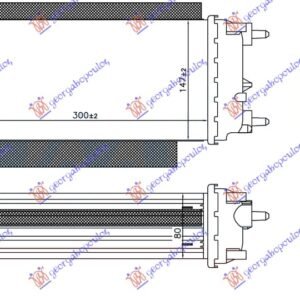 HLADNJAK INTERKULERA 1.5-1.6 TDCi (300x147x80) 50.5 - FORD TRANSIT/TOURNEO COURIER 2013-2023