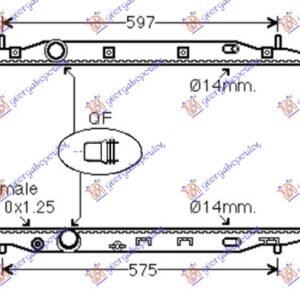 HLADNJAK MOTORA 2.2i-DTEC DIZEL (MAN) (375x710x28) - HONDA CIVIC H/B-L/B 2012-2016 (FK)