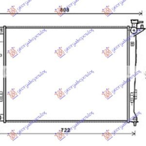HLADNJAK MOTORA 1.6/2.0 BENZIN (MAN) (630x470x16) (CESKA) (KOYO) - HYUNDAI iX35/TUCSON 2010-2015 (LM/EL/ELH)